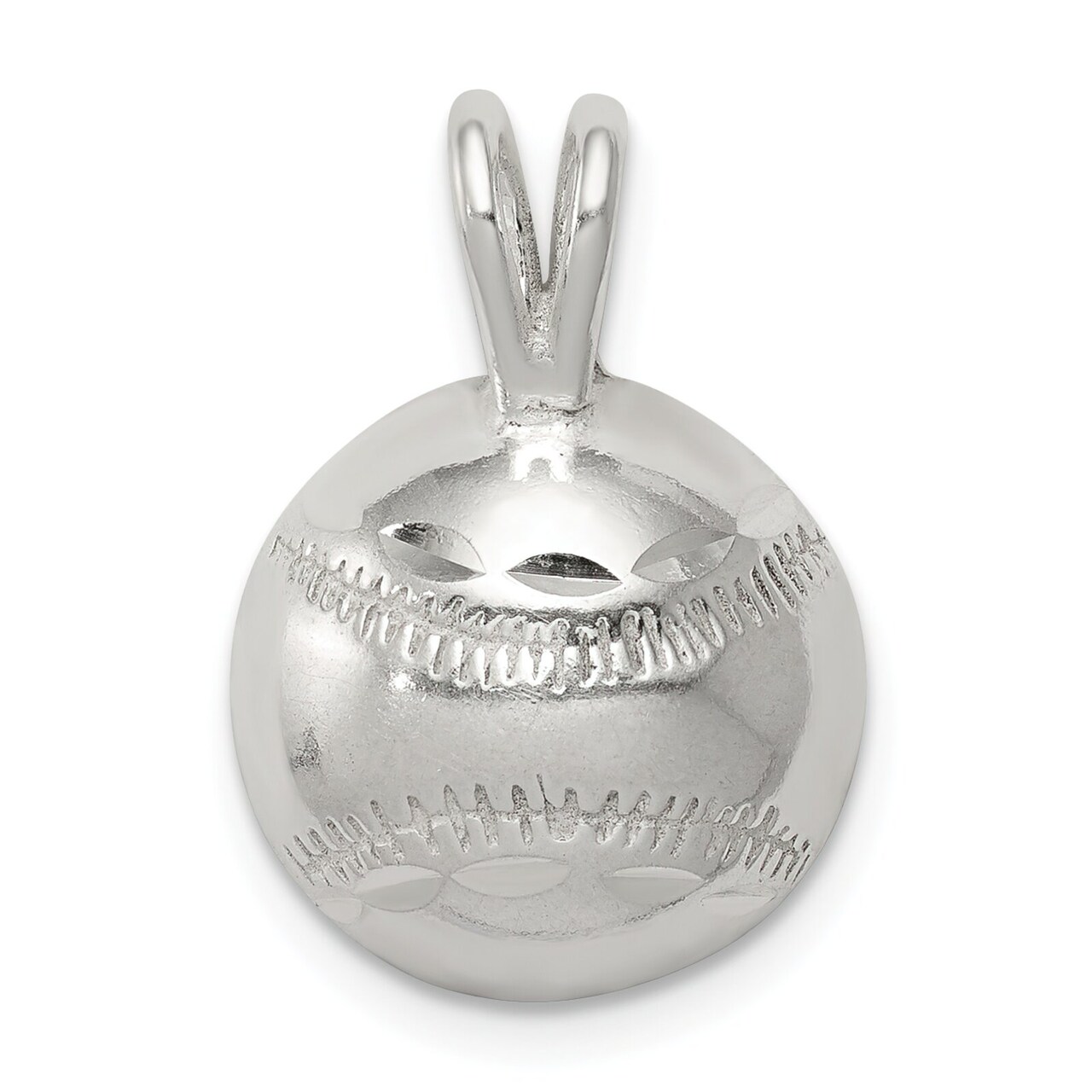 Sterling Silver Baseball Charm Pendant FindingKing Jewerly 13mm x 12mm
